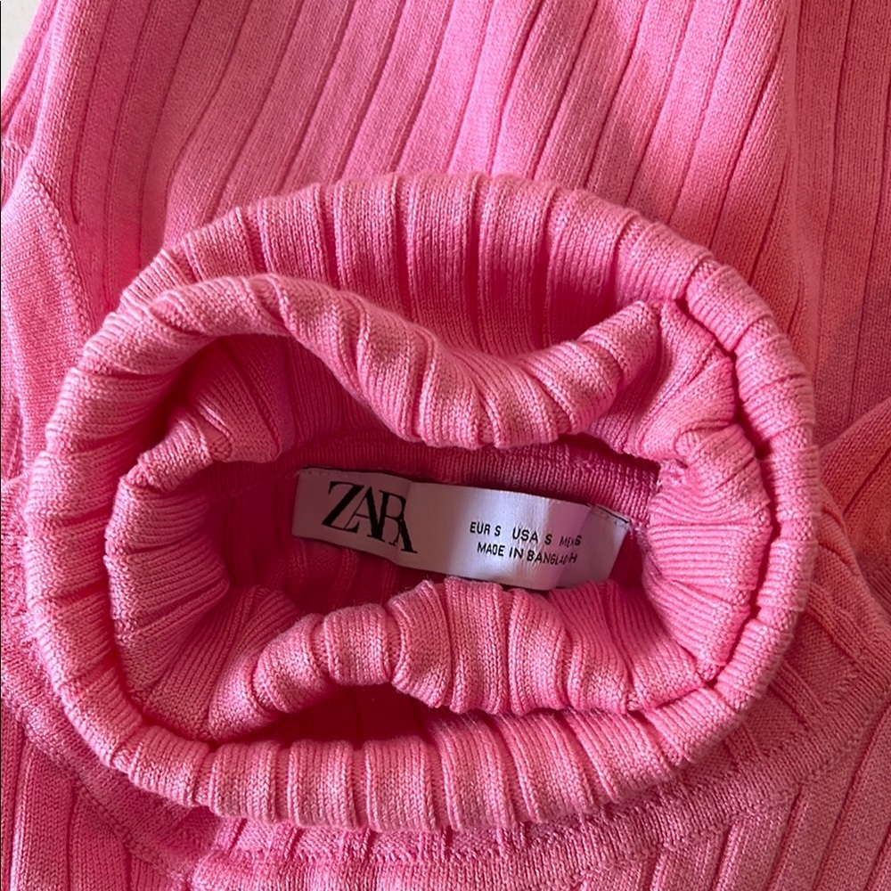 Zara Sleeveless Turtleneck Top Pink - Picture 7 of 7